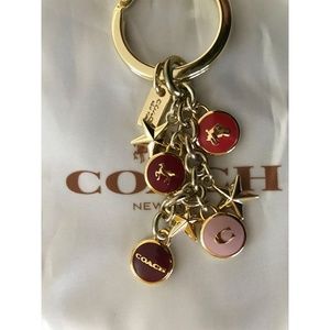 Coach Mix Letters Bag Charm Key Fob Keychain